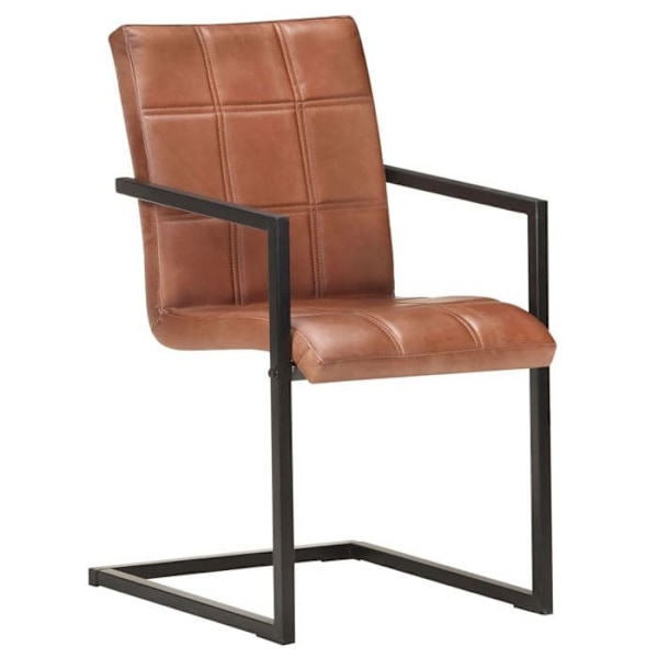 2 kpl retro-design raskas nahka ruokapöydän tuolia ruskea