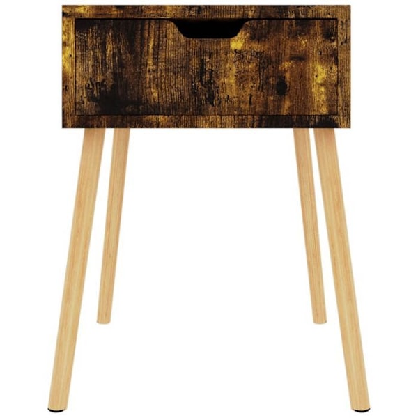 Set om 2 nattduksbord med låda 40 x 40 x 56 cm brun ingenjörsträ DEC035126 kastanj