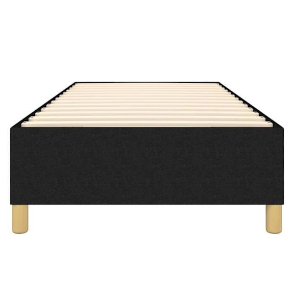Sengebund med lameller på ben, sengramme 90x190 cm, sort stof TDL0206974 Svart