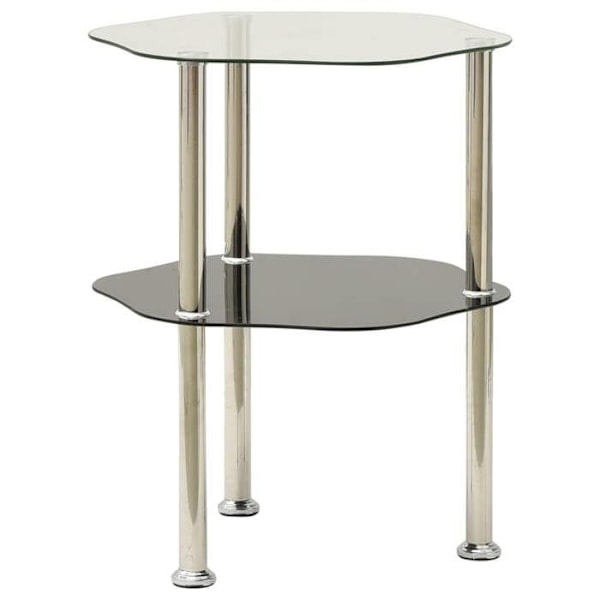 Planterställning 2 nivåer transparent och svart 38 x 38 x 50 cm härdat glas DEC031470 Svart
