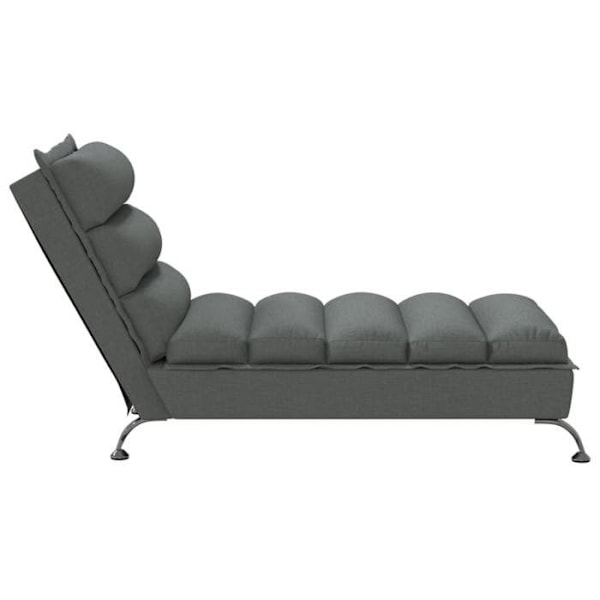 Meridienne chaise longue för inomhusbruk med kuddar i mörkgrått tyg DEC026077 Grå