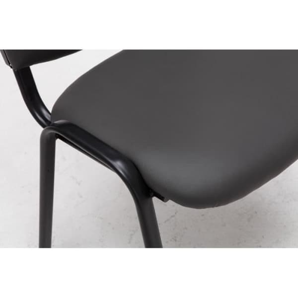 Besøgsstol - Décoshop26 - BUR10069 - Polstret sæde og ryg - Syntetisk læder - Grå