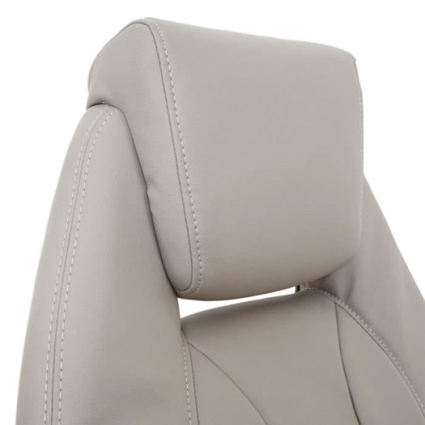 Ergonomisk kontorsstol med hjul i taupe konstläder BUR04081