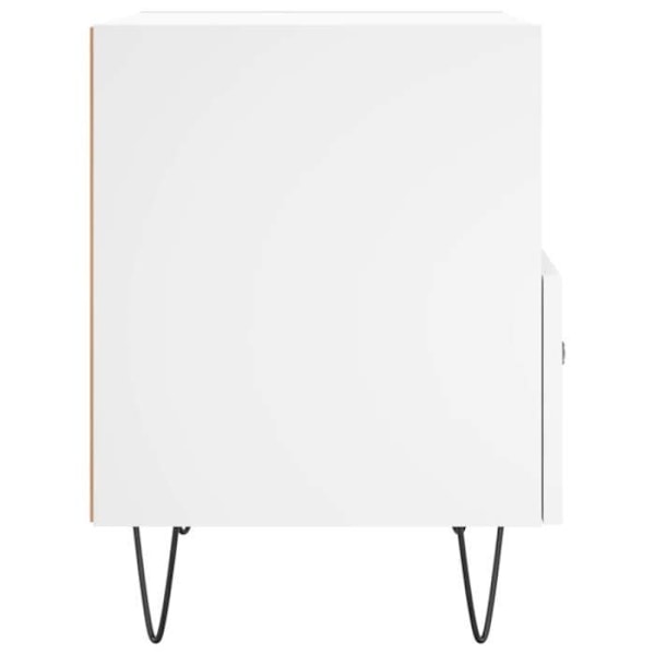 Sæt af 2 natborde med skuffe og åbent rum 40 x 35 x 47,5 cm hvidt ingeniørtræ DEC034922 Vit