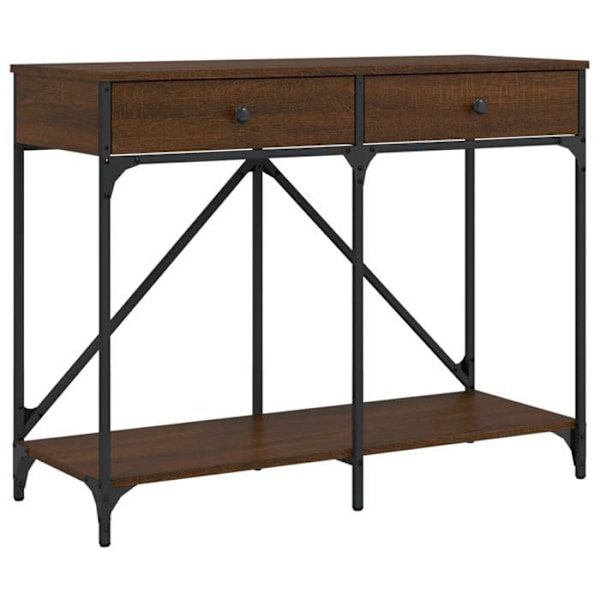 Toiminnallinen ja tyylikäs sisäänkäyntipöytä laatikoilla 100 x 39 x 78,5 cm ruskea insinööri puu ja metalli DEC031847 kastanj