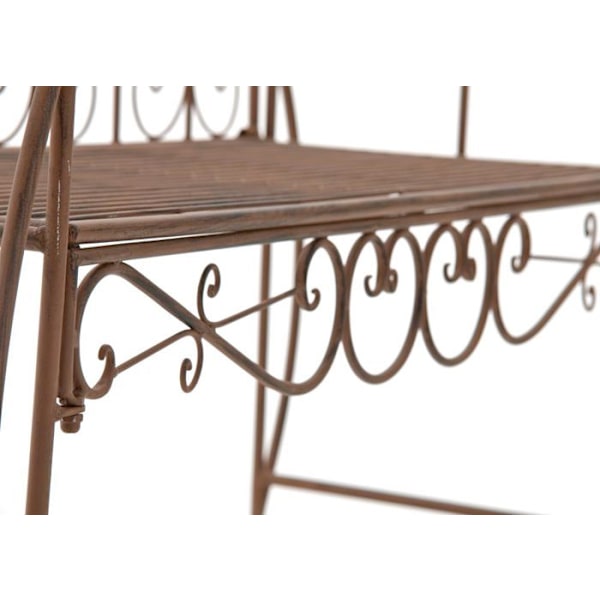 Bänk i rustik design, 128 cm bred, i gammalbrun metall 10_0002938 kastanj