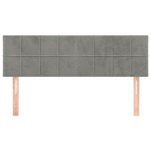 Hovedgavl - Ikke specificeret - 72x5x78/88 cm - Lys grå velour - Klassisk stil - 2 dele Ljusgrått