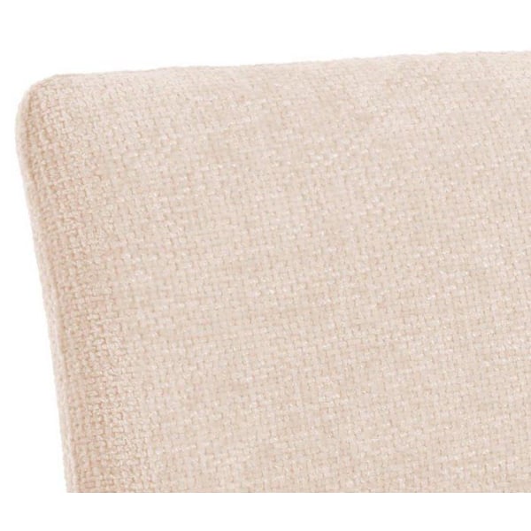 Bænk til spisebord i creme chenille stof 180 cm og børstet rustfrit stål 04_0005819 Grädde