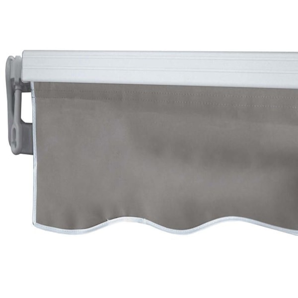 Butiksskydd med aluminiumbågar och vev, solskydd 5x3m polyester grå brunt 04_0005774 Grå