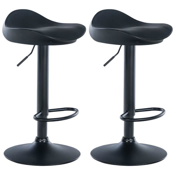 2 kpl mustia muovista baarijakkaroita, ergonominen istuin