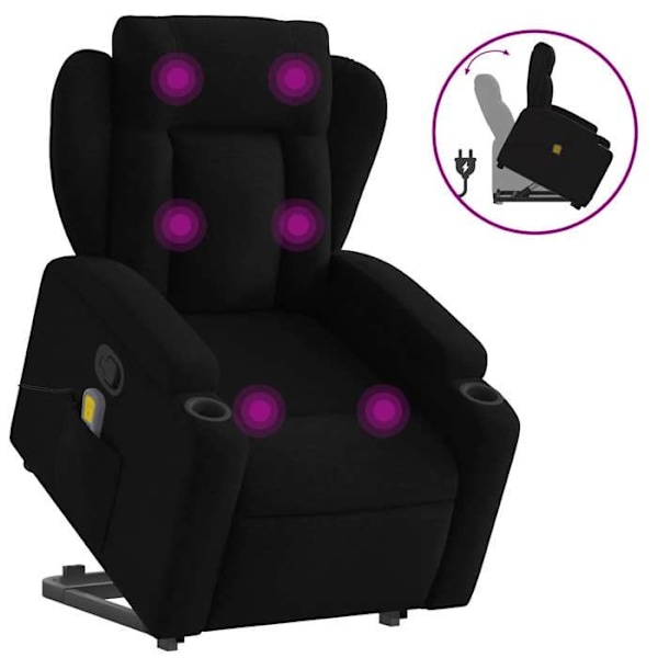Massagedusch, elektriskt justerbar, svarts tyg, DEC027064 Svart