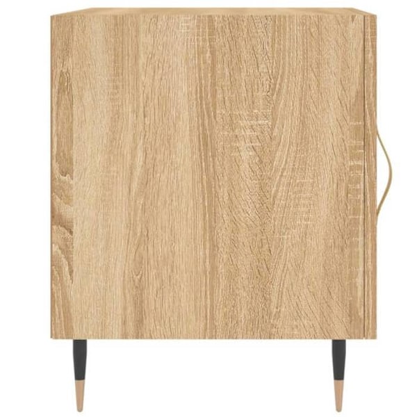 Paket med 2 sängbord med fack med dörr 40 x 40 x 50 cm ingenjörsträ färg ek DEC035269 kastanj