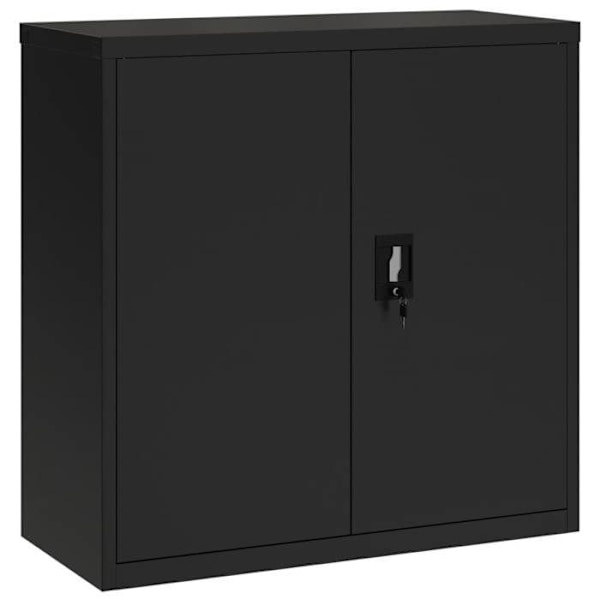 Caissons à tiroirs meuble de bureau avec portes verrouillables 90 x 40 x 90 cm i sort stål DEC024595 Svart
