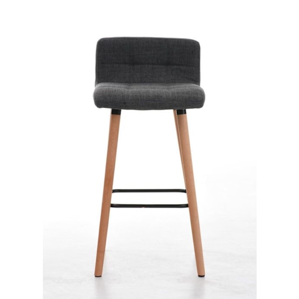 Sæt med to barstole med fodstøtte i lys grå stof, skandinavisk design 10_0004322 Grå