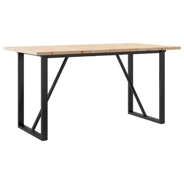Teollinen muotoilupöytä ruokailuhuoneeseen 140 x 80 x 75,5 cm mäntyä ja terästä DEC036783 kastanj