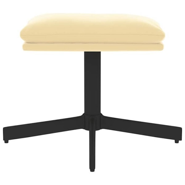 Repose fødder taburet 60 x 60 x 36 cm fløjl creme metal og spånplade DEC030058 Grädde