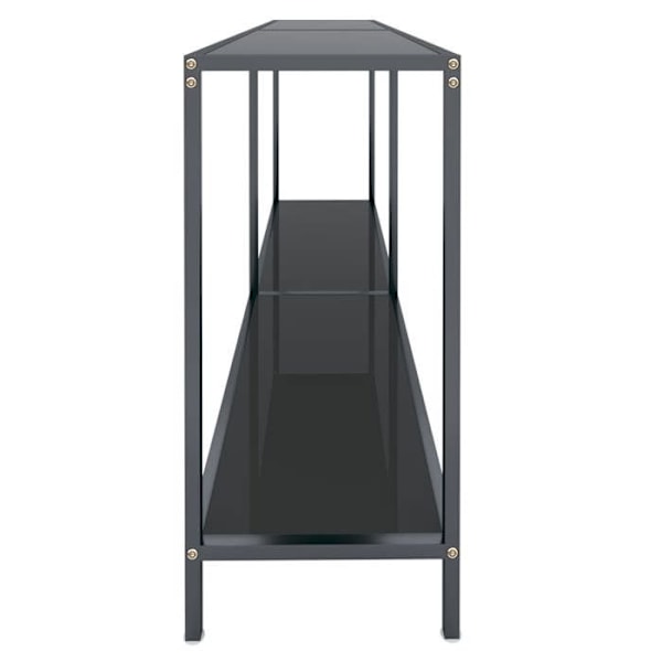 Praktisk konsolbord til en organiseret entree 160 x 35 x 75,5 cm hærdet glas og sort stål DEC032121 Svart