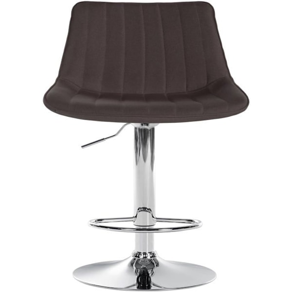 Barstol x1 højdejusterbar, drejelig 360°, taupe stofsæde med vertikal søm, metalben med kromlook 10_0005434 Metall