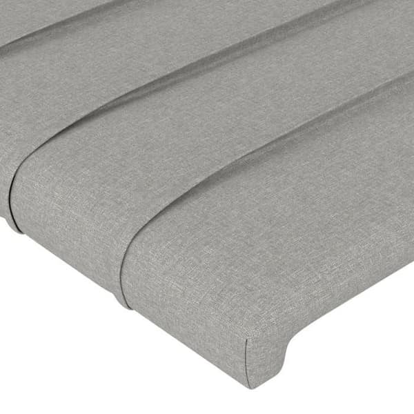 Sänggavel tillbehör sovrum möbel med sidokant 147 x 16 x 78/88 ljusgrå tyg