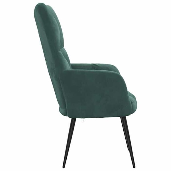 Loungefåtölj designad modern soffa i mörkgrön sammet DEC026783 Grön