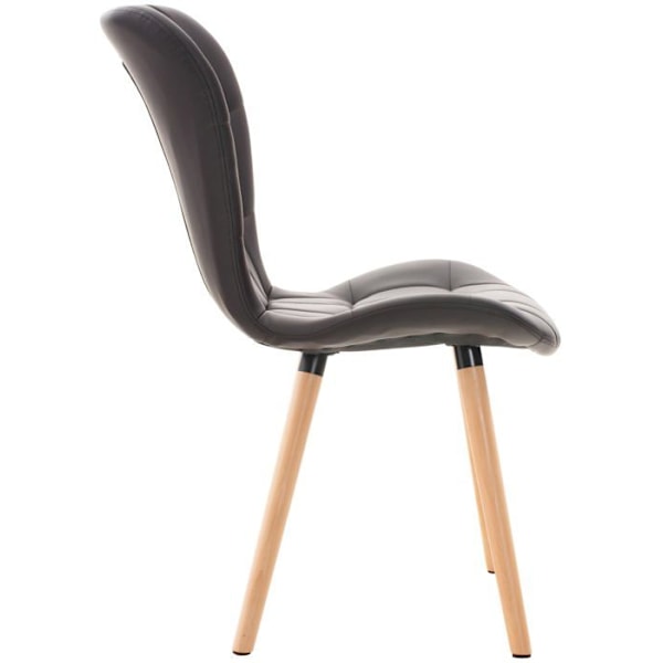 Matstol x1 hög rygg med dekorativa sömmar, sits i brun PVC 10_0002213 kastanj