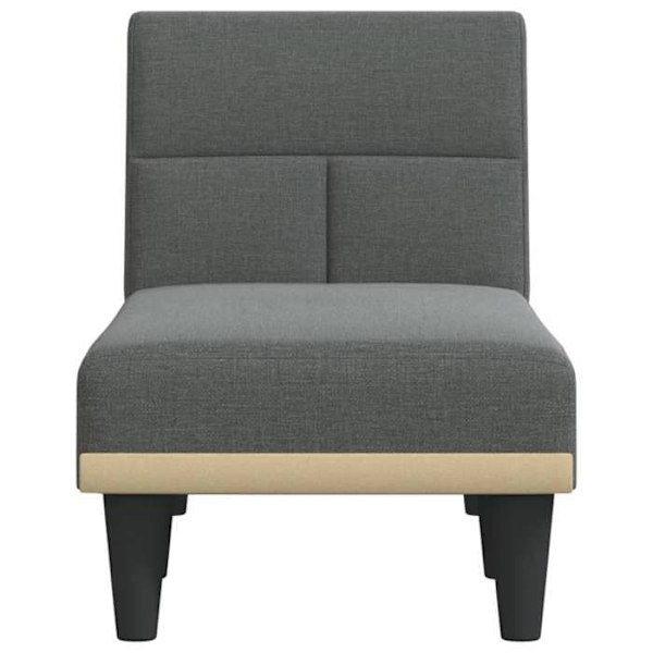 Meridienne chaise longue för inomhus tre positioner omvandlingsbara i mörkgrått tyg DEC026179 Grå