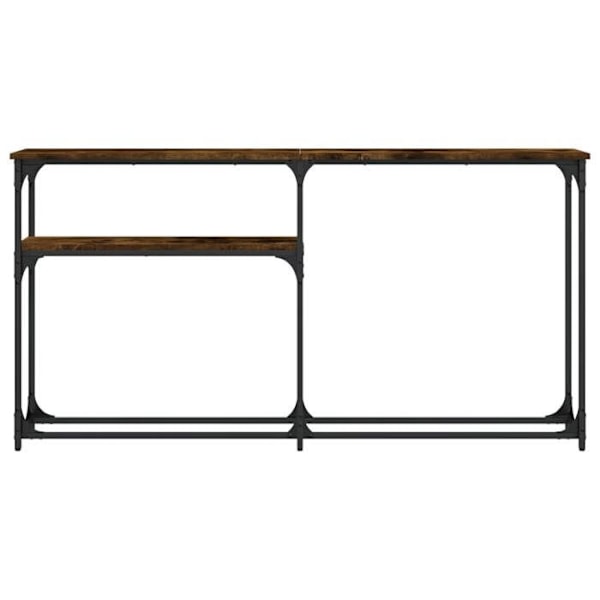 Toiminnallinen ja tyylikäs sisustuspöytä hyllyillä 145 x 22,5 x 75 cm teknologiaa ja metallia DEC031785 kastanj