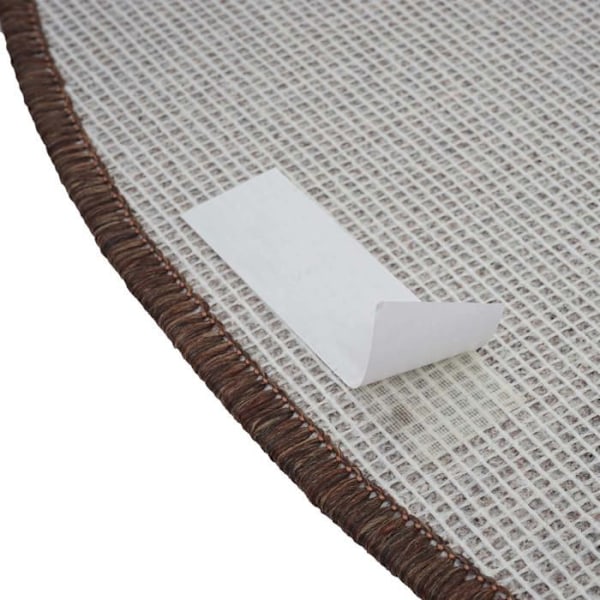 Trappmatta - Décoshop26 - Paket med 15 - Halkskydd - 65x25cm - Halvcirkelformad brun kastanj