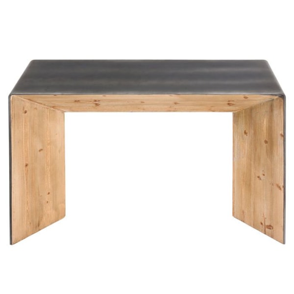 Bord konsolbord i industrielt design, massivt træ mvg 80 x 120 x 40 cm, naturligt metaludseende 04_0008491 kastanj
