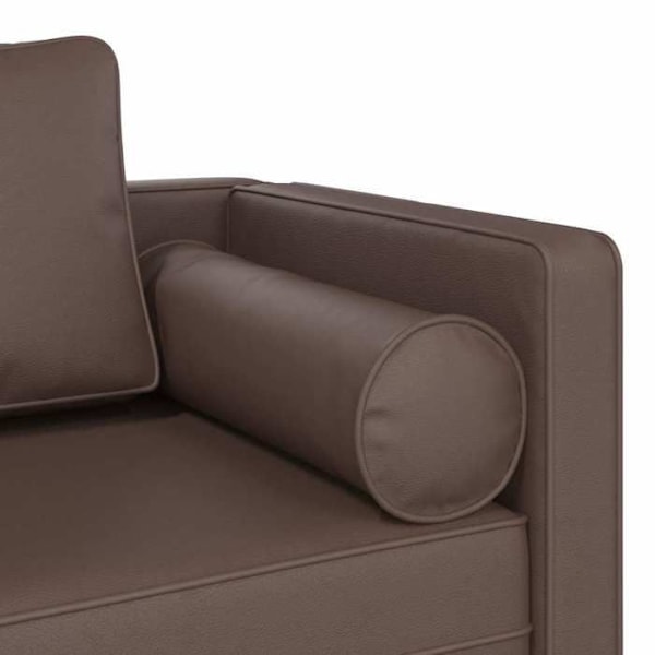 Meridienne chaise longue sohva sisätiloille PVC ruskeilla tyynyillä DEC026085 Flerfärgad