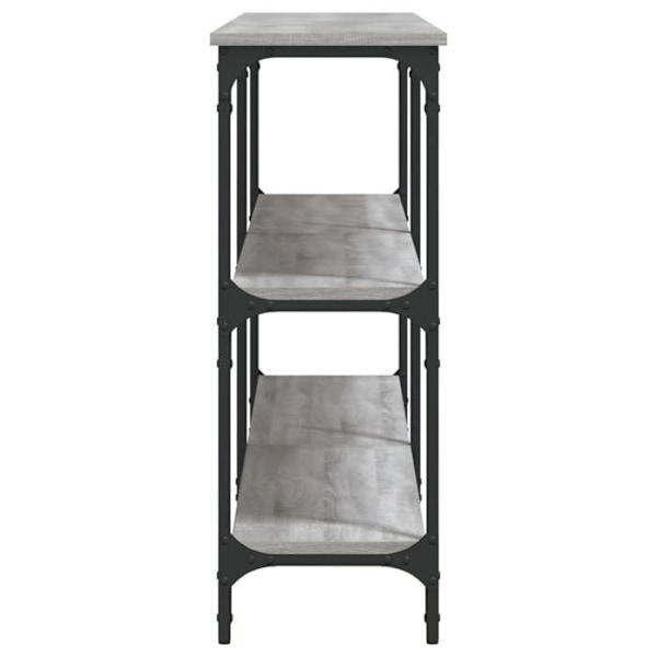 Bordkonsol med hylder designet i industriel stil 200 x 29 x 75 cm, gråt ingeniørtræ og metal DEC032231 kastanj