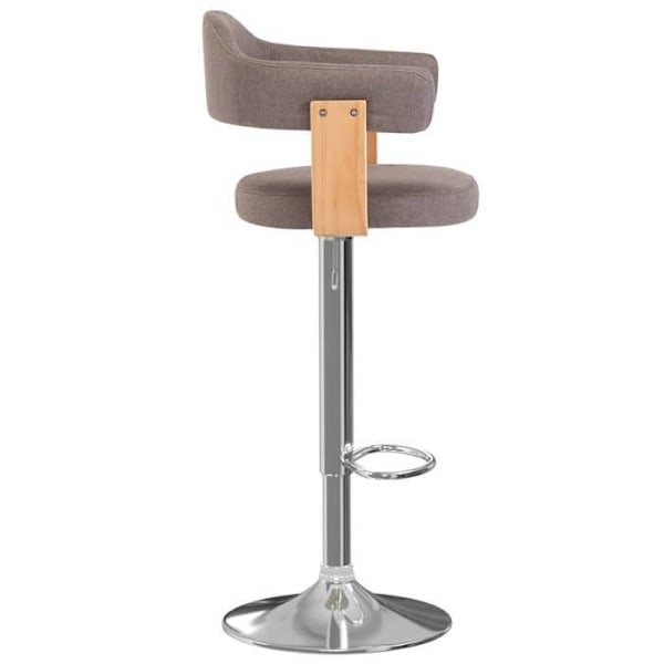 Sæt med 2 barstole retro design i bukket træ, taupe stof og jern DEC029874 kastanj