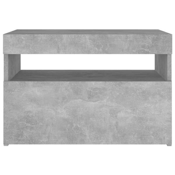 Nattens bord med LED-lys og opbevaringsrum 60 x 35 x 40 cm grå ingeniørtræ DEC033192 kastanj
