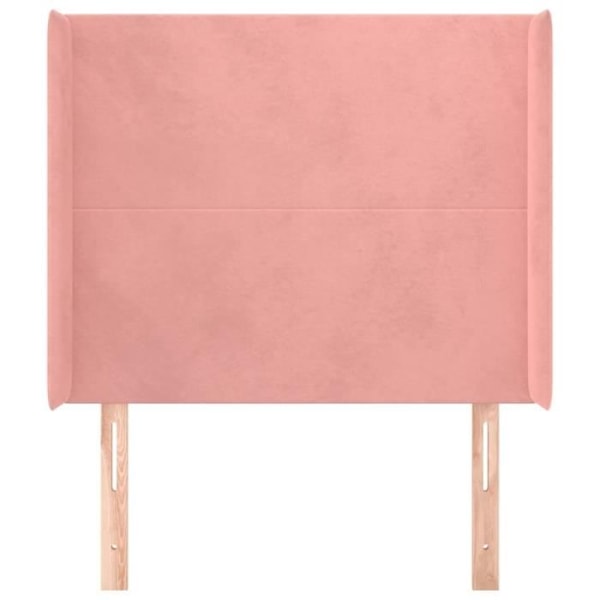 Hovedgærde til seng soveværelse møbel med sidekant 103 x 16 x 118/128 Flockstof rosa Rosa