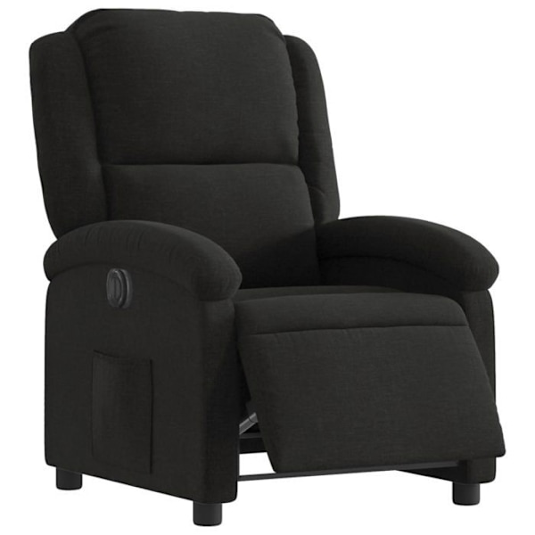 Fauteuil relax TV med elektrisk tiltfunktion meget komfortabel i sort stof DEC028491 Svart