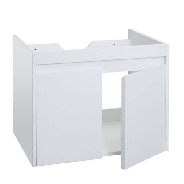 Vægmonteret skabsarrangement til badeværelse under vask med 2 døre 48x59x46 cm MDF hvid 04_0007847 Vit