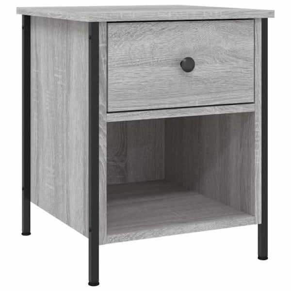 Sæt af 2 natborde med skuffe 40 x 42 x 50cm grå ingeniørtræ og jern DEC035730 kastanj