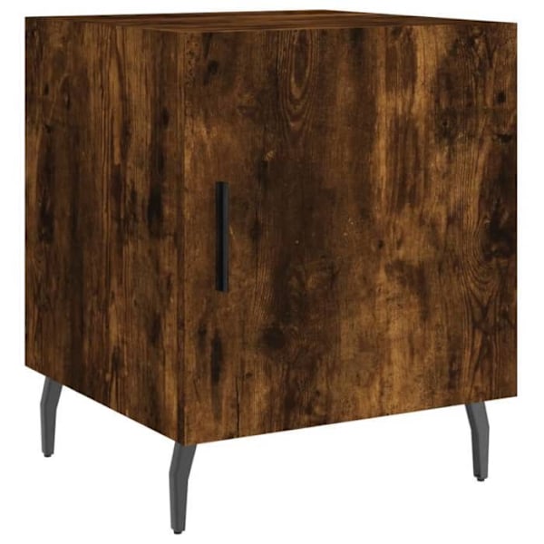 Sæt af 2 natborde med skab med dør 40 x 40 x 50 cm ingeniørtræ brun og jern DEC035119 kastanj