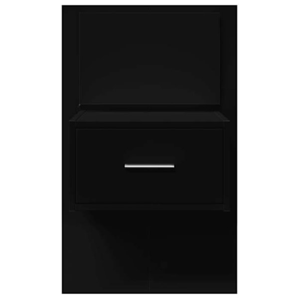 Væghængt natbord med LED-lys og skuffe 48,5 x 32,5 x 80 cm sort ingeniørt træ DEC034209 kastanj
