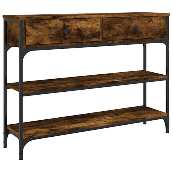 Elegant design konsolbord til entreen med skuffer og hylde 100 x 25 x 75 cm brunt ingeniørtræ og metal DEC031753 kastanj