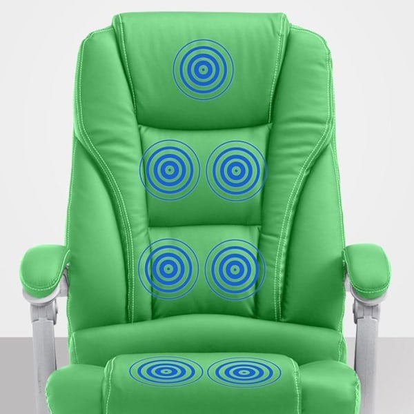 Kontorsstol med massagefunktion, fotstöd, lutbar ryggstöd i grön PVC 10_0002585 Grön
