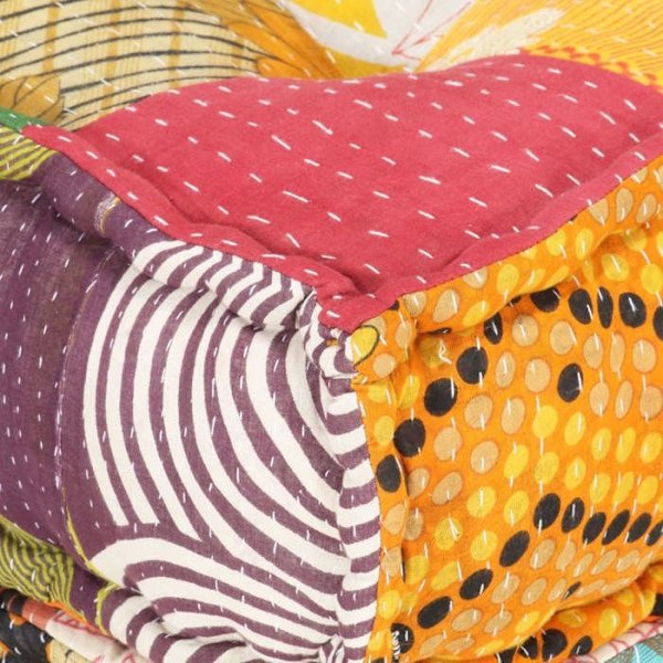 Coussin til gulv pouf moduleret chaiselong i patchwork stof 70x70x69 cm DEC021293
