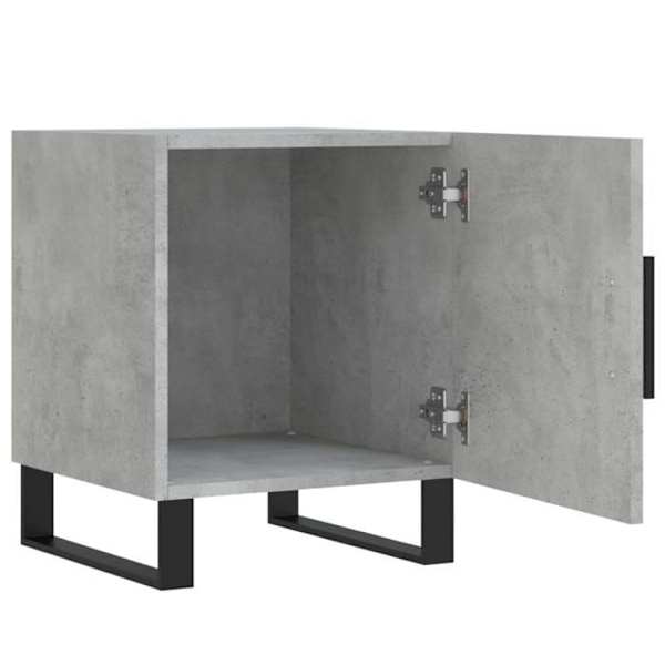 Set med 2 sängbord med fack med dörr 40 x 40 x 50 cm grått ingenjörsträ DEC035395 kastanj