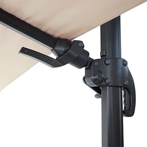 Restaurationsparasol 3 x 3m (Ø4,24m) pivotant, polyester aluminium/stål 23kg crème uden fod