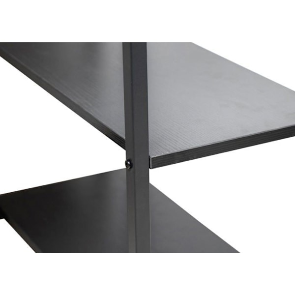 Bureau med computerbord og 3 opbevaringspladser i sort metal og brunt MDF 10_0005523 kastanj