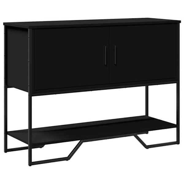 Moderne konsolbord til entré, sidebord med opbevaringsplads 100x35x74,5 cm i ingeniørtræ og sort metal DEC032075 kastanj