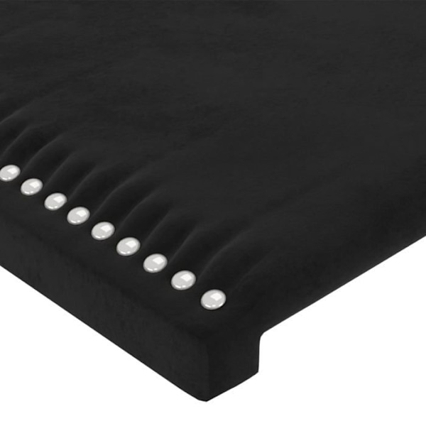 Hovedgærde - Klassisk - 100x5x78/88 cm - Sort fløjl - Elegant og komfortabel Svart