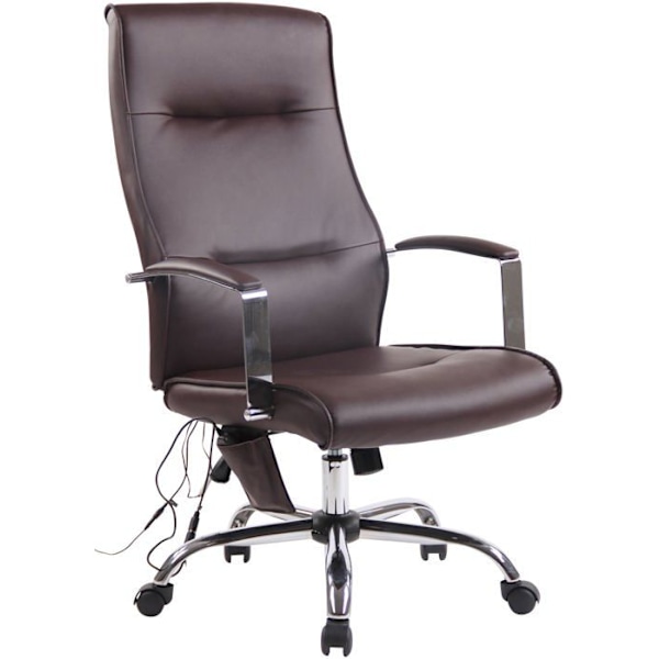 Kontorstol på hjul med massagefunktion og balancemekanisme i brun PVC 10_0002605 kastanj