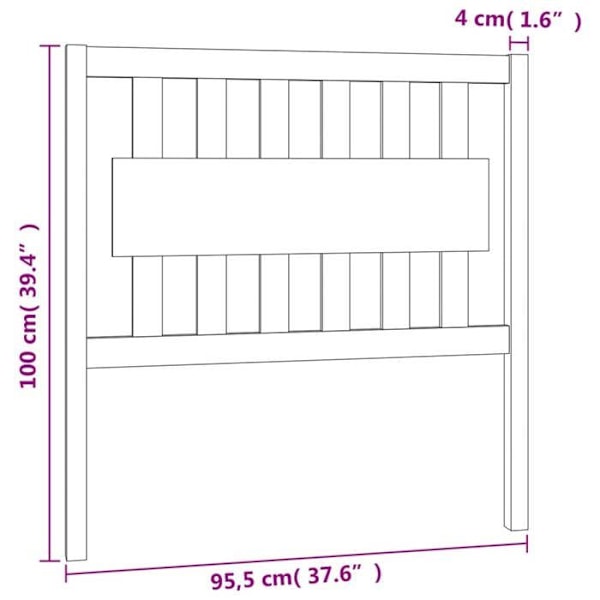 Sengegavl - Massivt Træ - Lys Brun - 95,5x4x100 cm - Klassisk Stil - Tidsløs Ljusbrun
