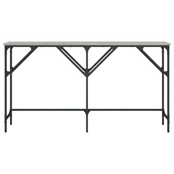 Modern entrébord möbel, sidobord 140 x 29 x 75 cm, grå ingenjörsträ och metall DEC032216 kastanj